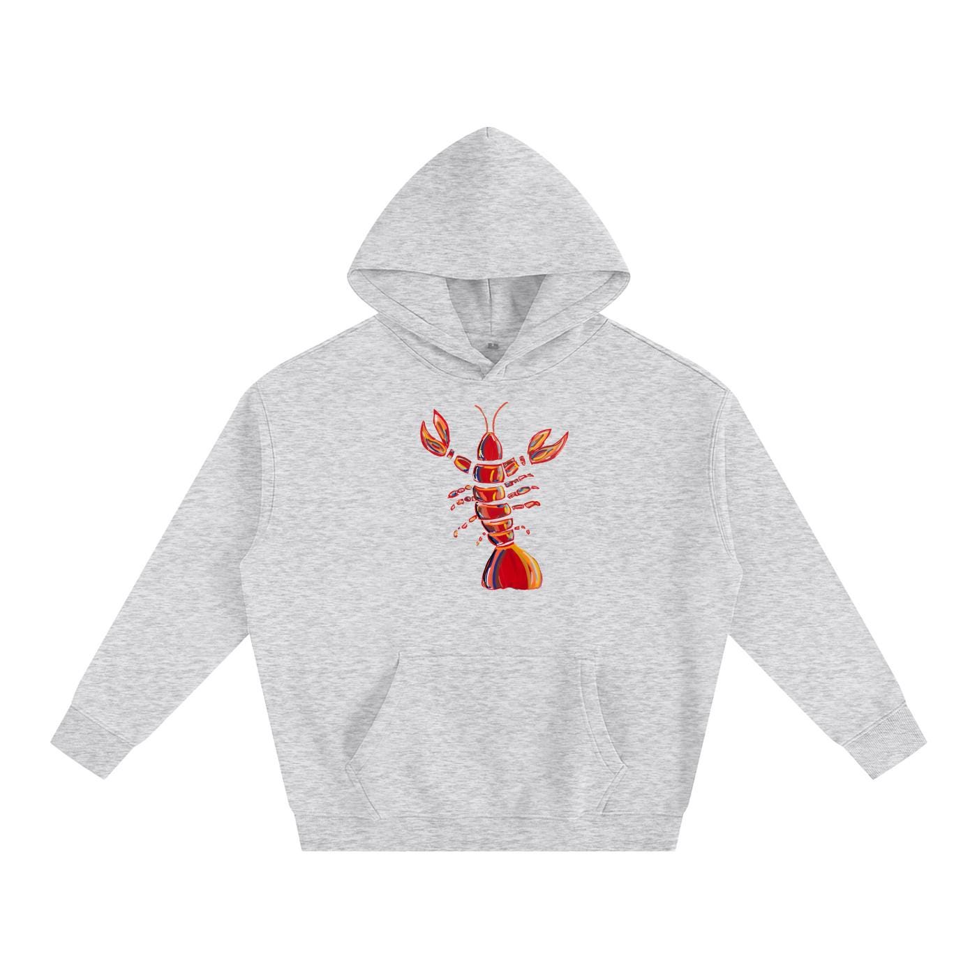 Coastal Lobster Cotton-Blend Hoodie: Unisex Loose Fit