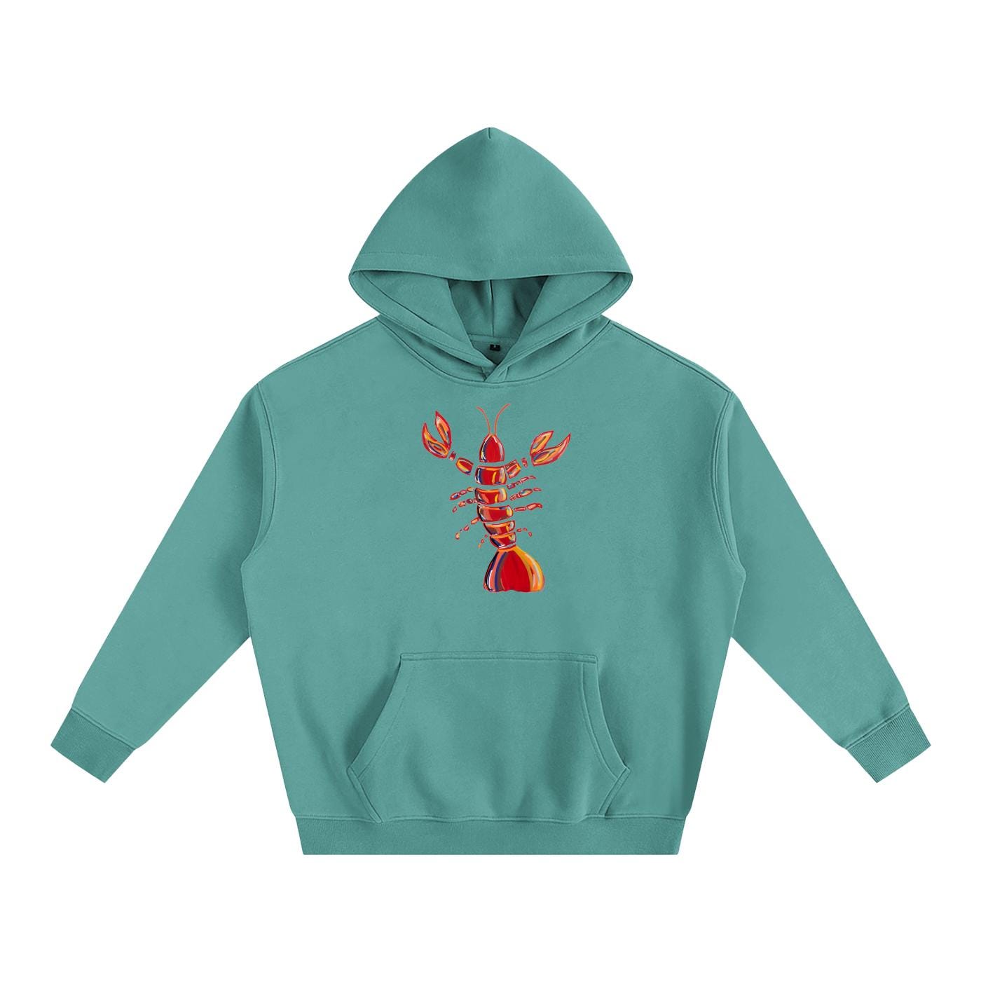 Coastal Lobster Cotton-Blend Hoodie: Unisex Loose Fit