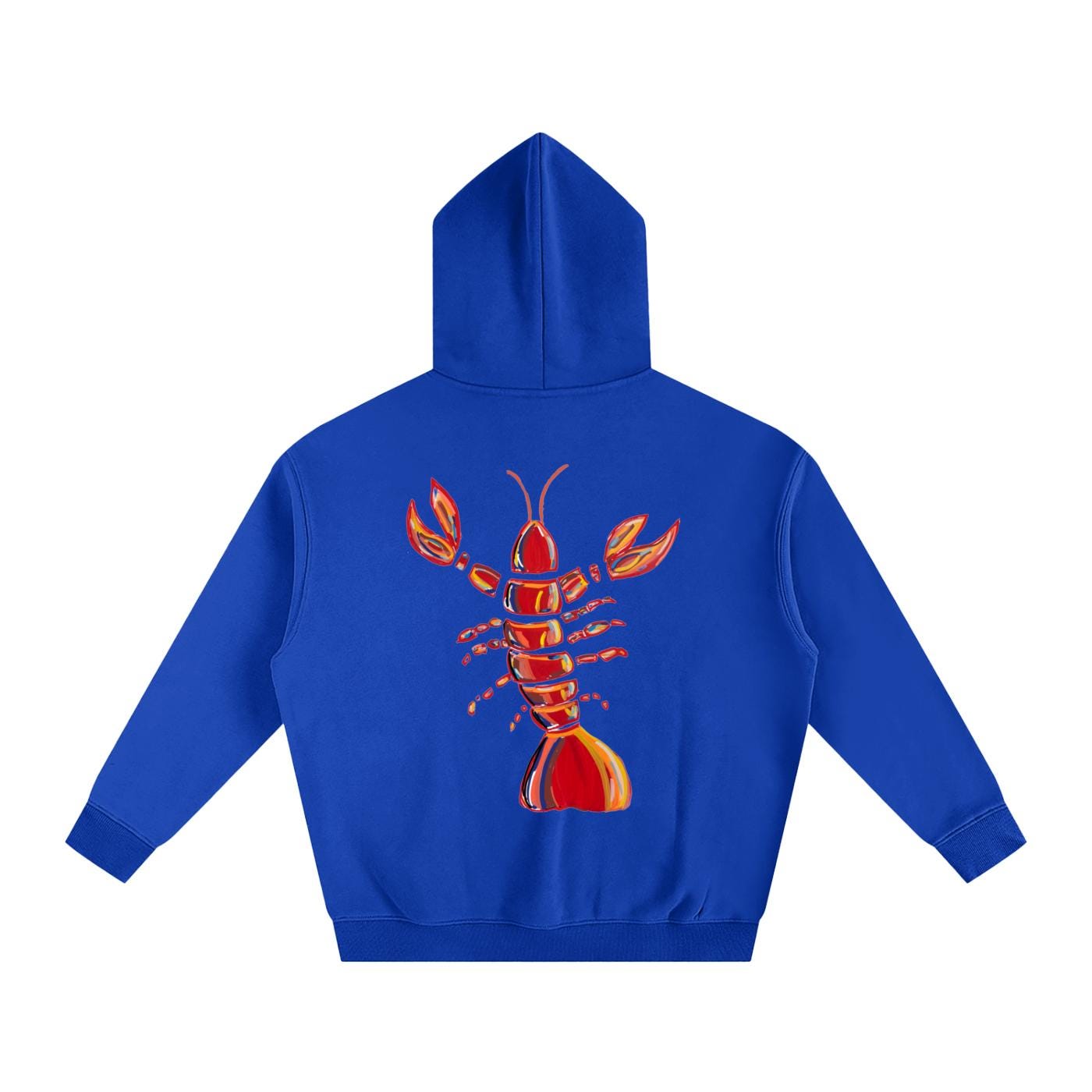 Coastal Lobster Cotton-Blend Hoodie: Unisex Loose Fit