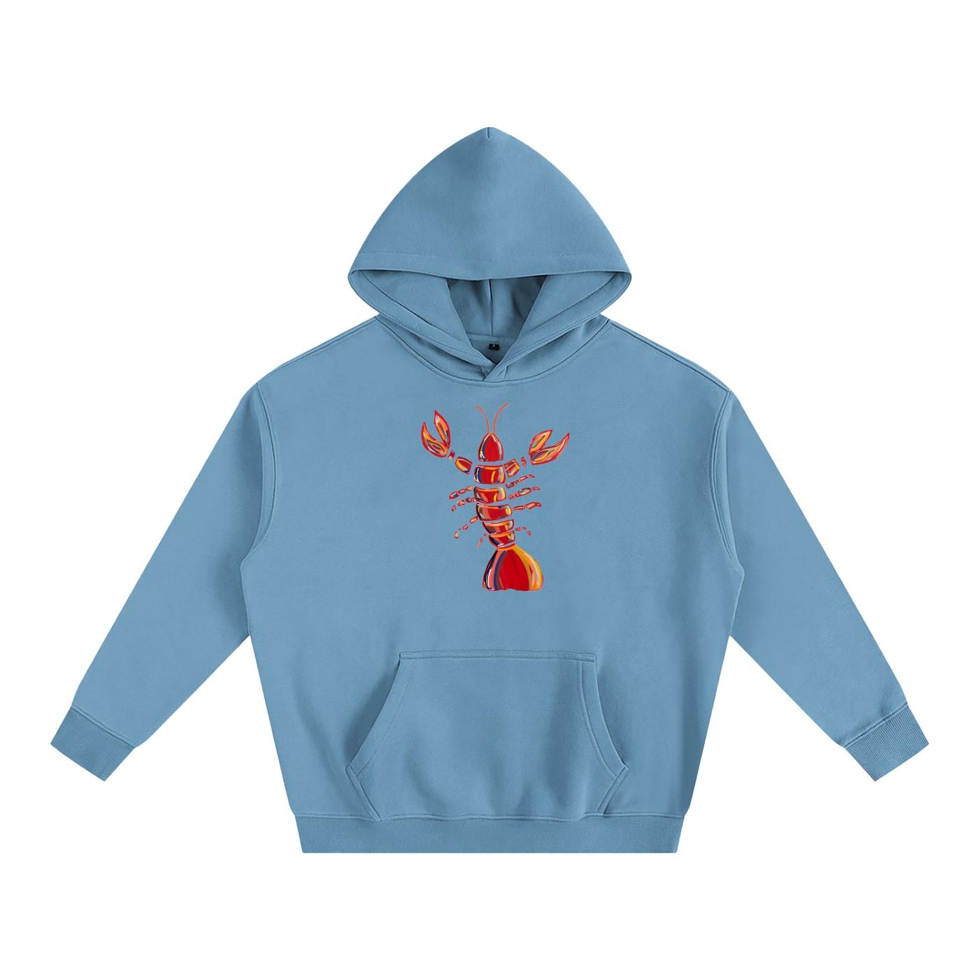 Coastal Lobster Cotton-Blend Hoodie: Unisex Loose Fit