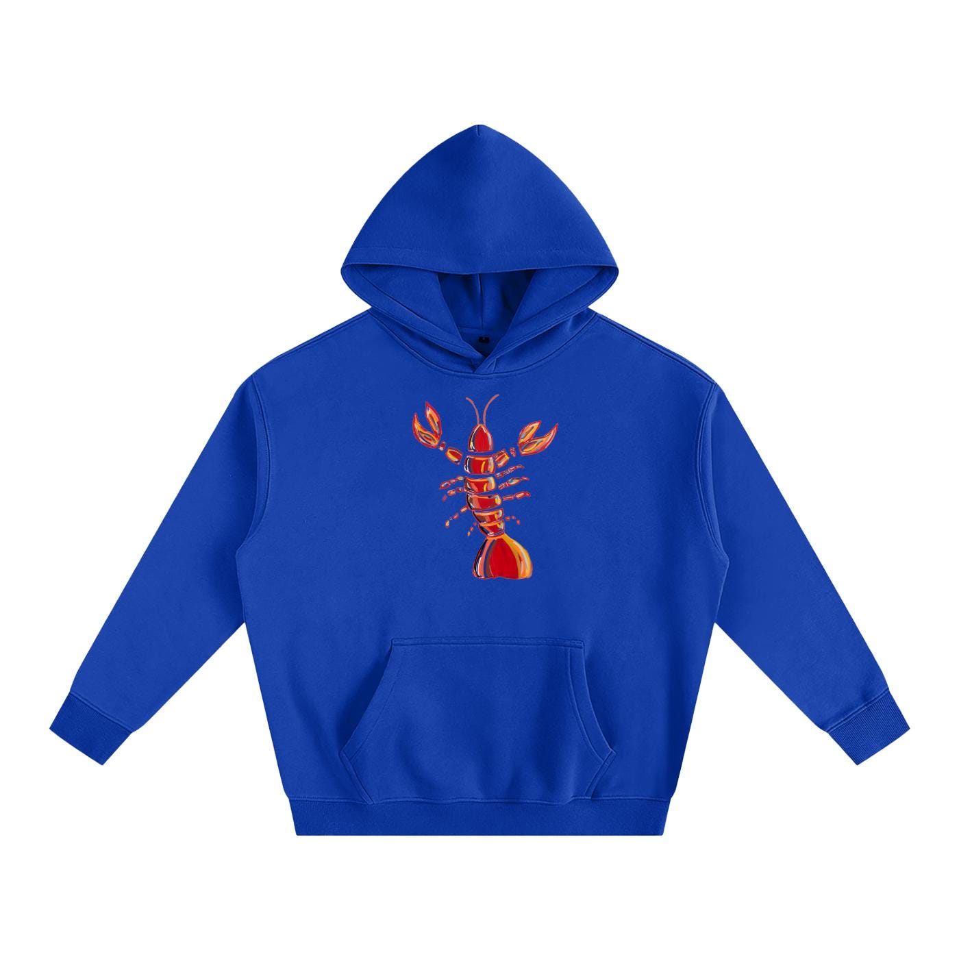 Coastal Lobster Cotton-Blend Hoodie: Unisex Loose Fit