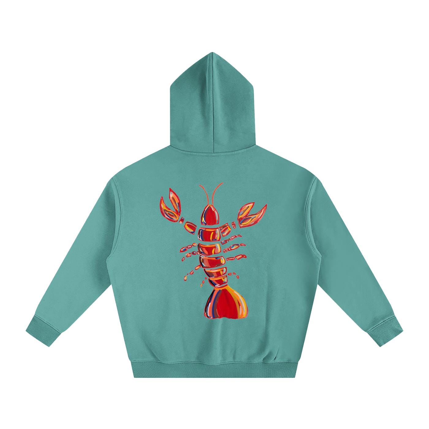 Coastal Lobster Cotton-Blend Hoodie: Unisex Loose Fit