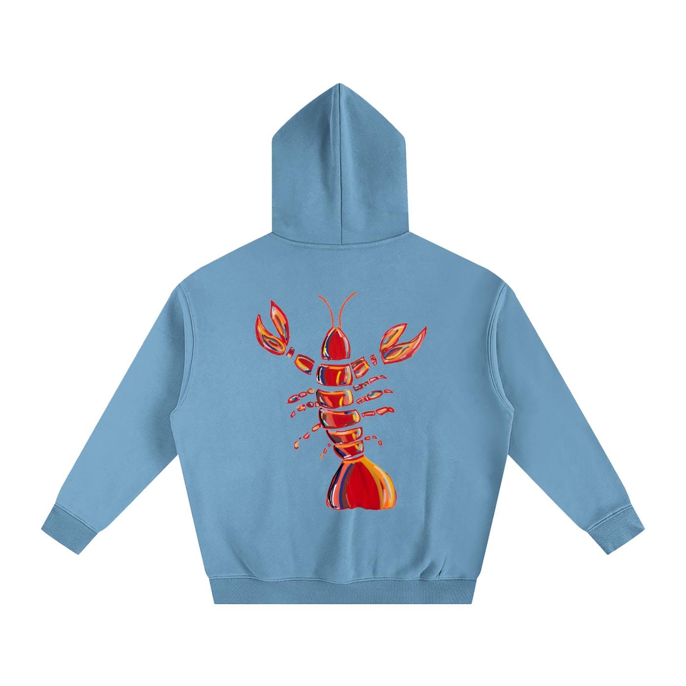 Coastal Lobster Cotton-Blend Hoodie: Unisex Loose Fit