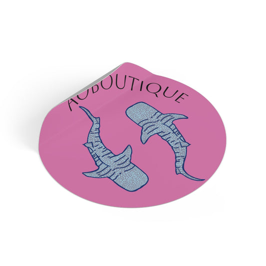 Shark Lovers Round Stickers | Cute Shark Decals for Car, Water Bottle, Laptop, Kids Room Decor, Gift for Ocean Enthusiasts