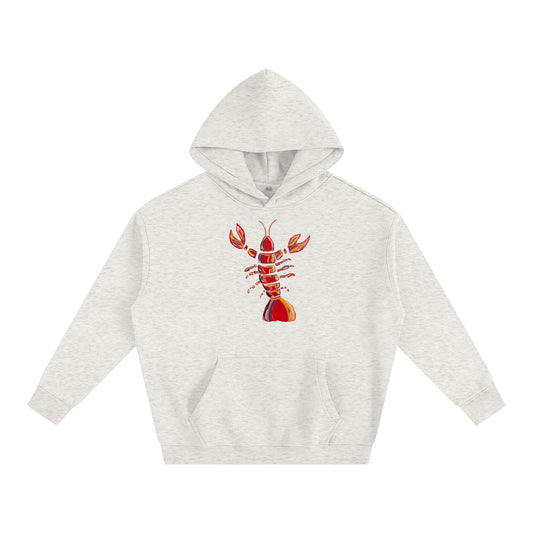 Coastal Lobster Cotton-Blend Hoodie: Unisex Loose Fit